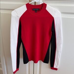 Banana Republic Sweater Red w/Black & White Sleeves. Unworn. Comfort stretch 2